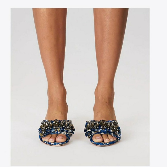 TORY BURCH Valentina Embellished Bow Slide Sandal - Picture 7 of 13